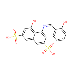 O=S(=O)(O)c1cc(O)c2c(/N=C\c3ccccc3O)cc(S(=O)(=O)O)cc2c1 ZINC000013099031