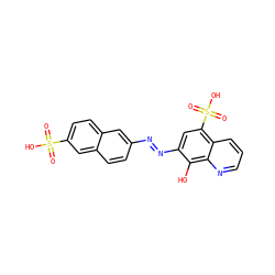 O=S(=O)(O)c1ccc2cc(/N=N/c3cc(S(=O)(=O)O)c4cccnc4c3O)ccc2c1 ZINC000003954176