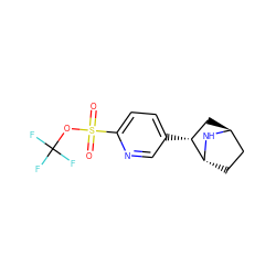 O=S(=O)(OC(F)(F)F)c1ccc([C@@H]2C[C@H]3CC[C@H]2N3)cn1 ZINC000253697778