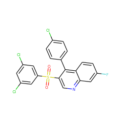 O=S(=O)(c1cc(Cl)cc(Cl)c1)c1cnc2cc(F)ccc2c1-c1ccc(Cl)cc1 ZINC000115922595