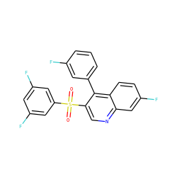 O=S(=O)(c1cc(F)cc(F)c1)c1cnc2cc(F)ccc2c1-c1cccc(F)c1 ZINC000115917697