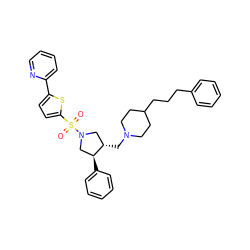 O=S(=O)(c1ccc(-c2ccccn2)s1)N1C[C@H](CN2CCC(CCCc3ccccc3)CC2)[C@@H](c2ccccc2)C1 ZINC000026839609