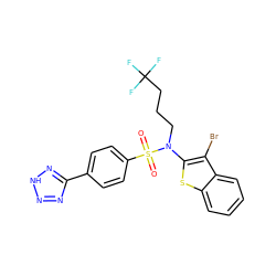 O=S(=O)(c1ccc(-c2nn[nH]n2)cc1)N(CCCC(F)(F)F)c1sc2ccccc2c1Br ZINC001772575946