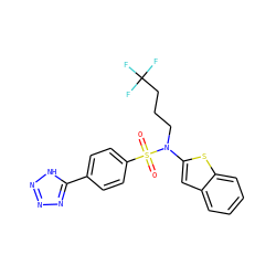 O=S(=O)(c1ccc(-c2nnn[nH]2)cc1)N(CCCC(F)(F)F)c1cc2ccccc2s1 ZINC000115229896