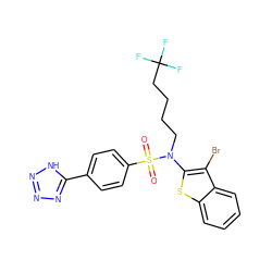 O=S(=O)(c1ccc(-c2nnn[nH]2)cc1)N(CCCCC(F)(F)F)c1sc2ccccc2c1Br ZINC000115234036