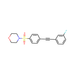 O=S(=O)(c1ccc(C#Cc2cccc(F)c2)cc1)N1CCOCC1 ZINC000095560306