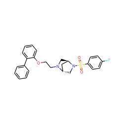 O=S(=O)(c1ccc(F)cc1)N1C[C@H]2C[C@H]1CN2CCOc1ccccc1-c1ccccc1 ZINC000653705954