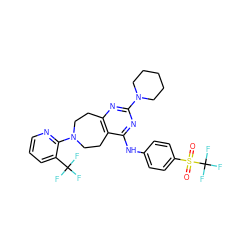 O=S(=O)(c1ccc(Nc2nc(N3CCCCC3)nc3c2CCN(c2ncccc2C(F)(F)F)CC3)cc1)C(F)(F)F ZINC000145120671