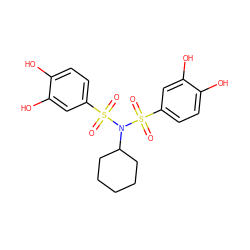 O=S(=O)(c1ccc(O)c(O)c1)N(C1CCCCC1)S(=O)(=O)c1ccc(O)c(O)c1 ZINC000045371125