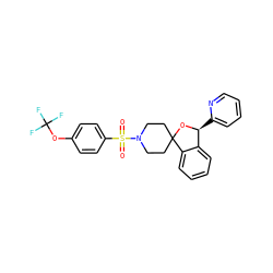 O=S(=O)(c1ccc(OC(F)(F)F)cc1)N1CCC2(CC1)O[C@@H](c1ccccn1)c1ccccc12 ZINC000072317819