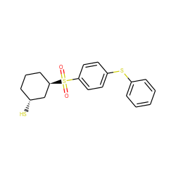 O=S(=O)(c1ccc(Sc2ccccc2)cc1)[C@@H]1CCC[C@@H](S)C1 ZINC000029468242