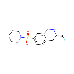 O=S(=O)(c1ccc2c(c1)CN[C@H](CF)C2)N1CCCCC1 ZINC000013581942