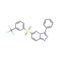 O=S(=O)(c1cccc(C(F)(F)F)c1)c1ccc2nnc(-c3ccccc3)n2n1 ZINC000095602912