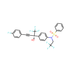 O=S(=O)(c1ccccc1)N(CC(F)(F)F)c1ccc([C@@](O)(C#Cc2ccc(F)cc2)C(F)(F)F)cc1 ZINC000084688080