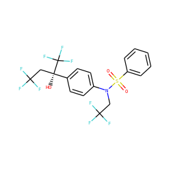 O=S(=O)(c1ccccc1)N(CC(F)(F)F)c1ccc([C@@](O)(CC(F)(F)F)C(F)(F)F)cc1 ZINC000044069768