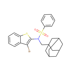 O=S(=O)(c1ccccc1)N(CC12CC3CC(CC(C3)C1)C2)c1sc2ccccc2c1Br ZINC000115231393