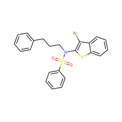 O=S(=O)(c1ccccc1)N(CCCc1ccccc1)c1sc2ccccc2c1Br ZINC000115235744