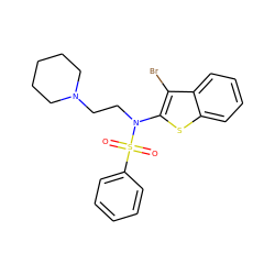 O=S(=O)(c1ccccc1)N(CCN1CCCCC1)c1sc2ccccc2c1Br ZINC000115232422