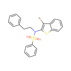 O=S(=O)(c1ccccc1)N(CCc1ccccc1)c1sc2ccccc2c1Br ZINC000115231472