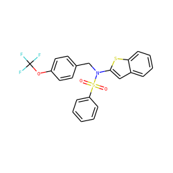 O=S(=O)(c1ccccc1)N(Cc1ccc(OC(F)(F)F)cc1)c1cc2ccccc2s1 ZINC000115231073