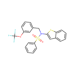 O=S(=O)(c1ccccc1)N(Cc1cccc(OC(F)(F)F)c1)c1cc2ccccc2s1 ZINC000115234189