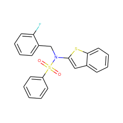 O=S(=O)(c1ccccc1)N(Cc1ccccc1F)c1cc2ccccc2s1 ZINC000115233846