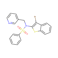 O=S(=O)(c1ccccc1)N(Cc1cccnc1)c1sc2ccccc2c1Br ZINC000115231306