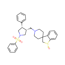 O=S(=O)(c1ccccc1)N1C[C@H](c2ccccc2)[C@H](CN2CCC3(CC2)C[S@@+]([O-])c2ccccc23)C1 ZINC000029222703