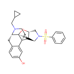 O=S(=O)(c1ccccc1)N1C[C@H]2O[C@@]34CC[C@H]1[C@H]2[C@]31CCN(CC2CC2)[C@H]4Cc2ccc(O)cc21 ZINC001772656451