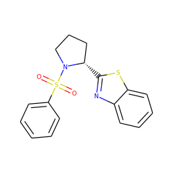 O=S(=O)(c1ccccc1)N1CCC[C@@H]1c1nc2ccccc2s1 ZINC000005947541