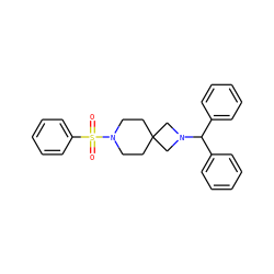 O=S(=O)(c1ccccc1)N1CCC2(CC1)CN(C(c1ccccc1)c1ccccc1)C2 ZINC000003955747