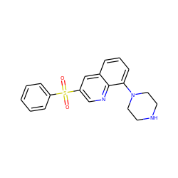 O=S(=O)(c1ccccc1)c1cnc2c(N3CCNCC3)cccc2c1 ZINC000043199965