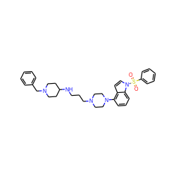 O=S(=O)(c1ccccc1)n1ccc2c(N3CCN(CCCNC4CCN(Cc5ccccc5)CC4)CC3)cccc21 ZINC001772651568