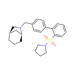 O=S(=O)(c1ccccc1-c1ccc(CN2C[C@@H]3CCC[C@H]2C3)cc1)N1CCCC1 ZINC000072116259