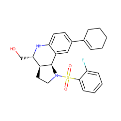 O=S(=O)(c1ccccc1F)N1CC[C@@H]2[C@H]1c1cc(C3=CCCCC3)ccc1N[C@H]2CO ZINC000095599346