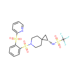 O=S(=O)(c1ccccn1)c1ccccc1S(=O)(=O)N1CCC2(CC1)C[C@@H]2NS(=O)(=O)C(F)(F)F ZINC000049756632