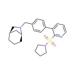 O=S(=O)(c1ncccc1-c1ccc(CN2C[C@@H]3CCC[C@H]2C3)cc1)N1CCCC1 ZINC000072114552