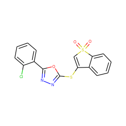 O=S1(=O)C=C(Sc2nnc(-c3ccccc3Cl)o2)c2ccccc21 ZINC000010489468