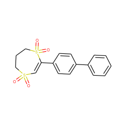 O=S1(=O)C=C(c2ccc(-c3ccccc3)cc2)S(=O)(=O)CCC1 ZINC000034008074