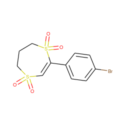 O=S1(=O)C=C(c2ccc(Br)cc2)S(=O)(=O)CCC1 ZINC000034008159