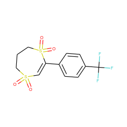 O=S1(=O)C=C(c2ccc(C(F)(F)F)cc2)S(=O)(=O)CCC1 ZINC000033997536