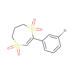 O=S1(=O)C=C(c2cccc(Br)c2)S(=O)(=O)CCC1 ZINC000136153706