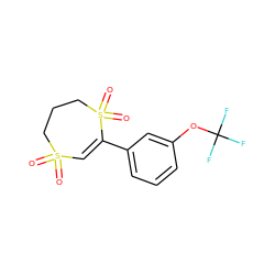 O=S1(=O)C=C(c2cccc(OC(F)(F)F)c2)S(=O)(=O)CCC1 ZINC000136165672