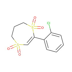 O=S1(=O)C=C(c2ccccc2Cl)S(=O)(=O)CCC1 ZINC000034045615