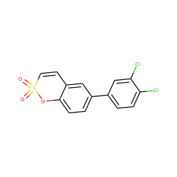 O=S1(=O)C=Cc2cc(-c3ccc(Cl)c(Cl)c3)ccc2O1 ZINC000299858622