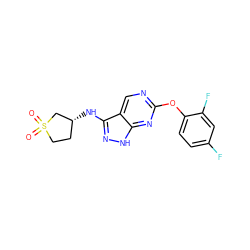 O=S1(=O)CC[C@@H](Nc2n[nH]c3nc(Oc4ccc(F)cc4F)ncc23)C1 ZINC000071334972