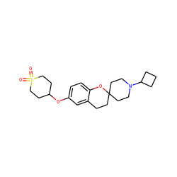 O=S1(=O)CCC(Oc2ccc3c(c2)CCC2(CCN(C4CCC4)CC2)O3)CC1 ZINC000073225008