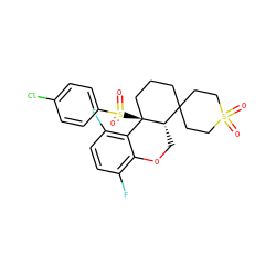 O=S1(=O)CCC2(CCC[C@@]3(S(=O)(=O)c4ccc(Cl)cc4)c4c(F)ccc(F)c4OC[C@@H]23)CC1 ZINC000209464724