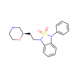 O=S1(=O)N(CC[C@@H]2CNCCO2)c2ccccc2N1c1ccccc1 ZINC000072119643