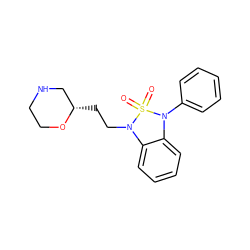 O=S1(=O)N(CC[C@H]2CNCCO2)c2ccccc2N1c1ccccc1 ZINC000072114521